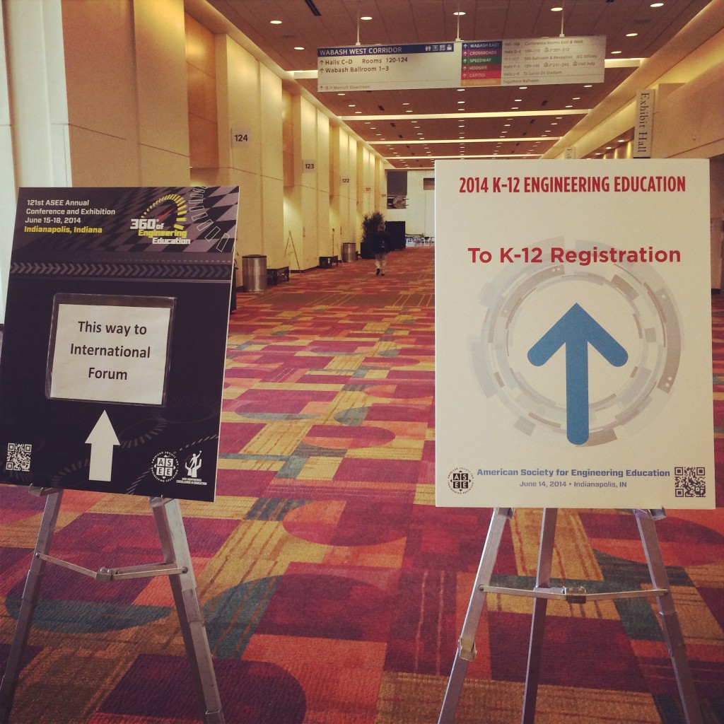Signs to point to the K-12 Education workshops at ASEE 2014