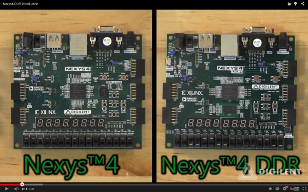 Screen shot from the Nexys4DDR launch video.