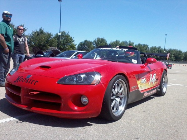 Close-up of the Viper at an autocross event in Boise.
