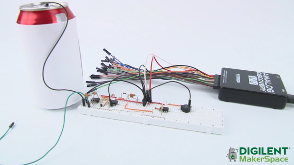 The soda can Theremin designed and built by William Wadkins.