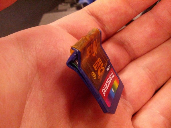 The broken SD card.