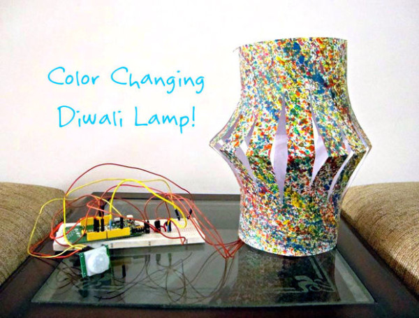 Make a lamp that changes colors for your festival of lights!