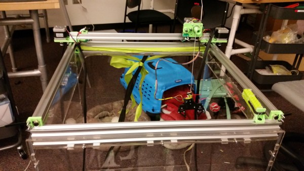 The stepper motor track, built by another Engineering Intern, Matt.