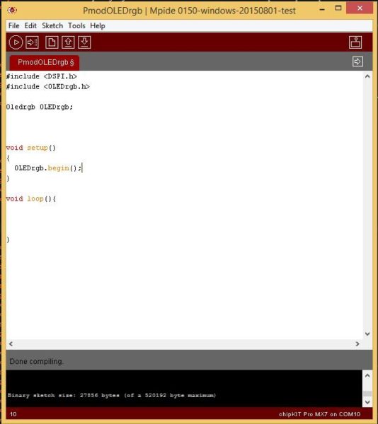 How to Use the PmodOLEDrgb Display with chipKIT Microcontroller Boards ...