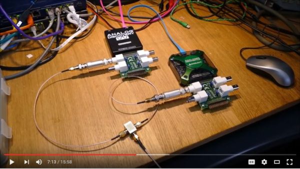 Using a BNC adapter on each board he can compare the functionality.