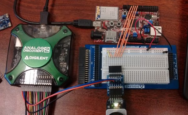 Connecting Oscilloscope channels 1+ and 2+ on the AD2