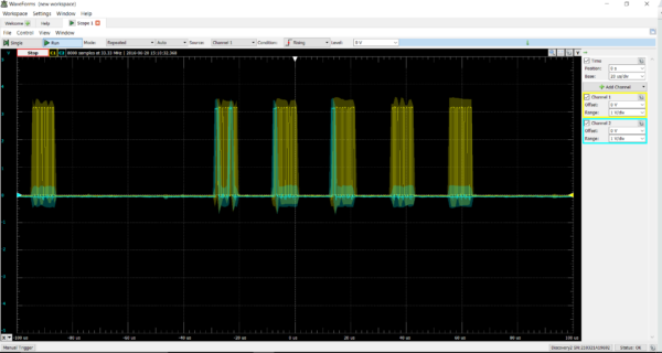 What I was attempting to decipher from the oscilloscope