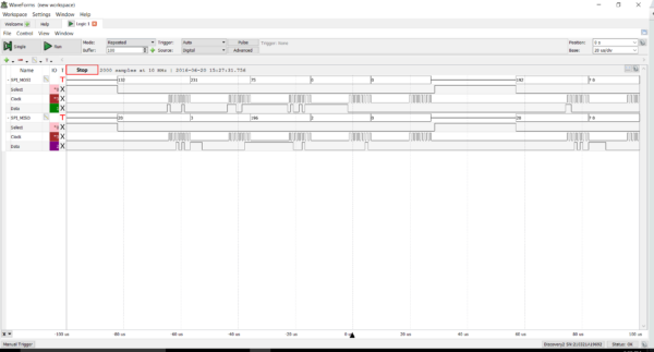 The Logic Analyzer in action.