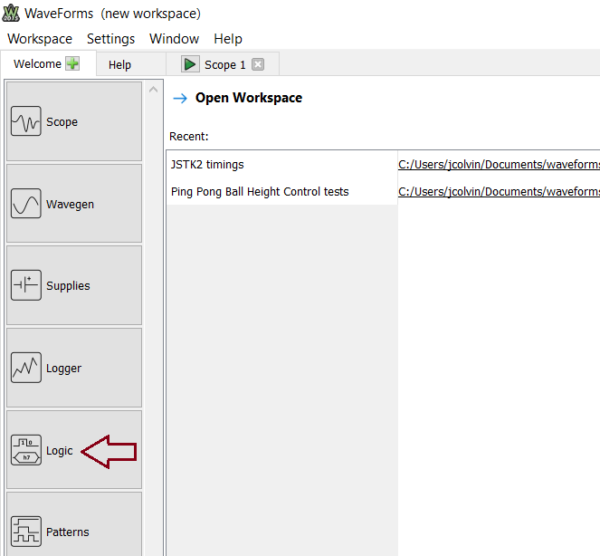 The Logic Analyzer feature in WaveForms 2015