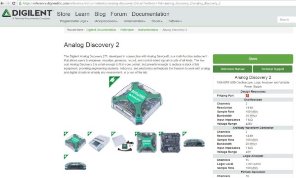 The wiki page for the Analog Discovery 2. You can find the Fritzing part in the table on the right hand side of the page, under Design Resources. 