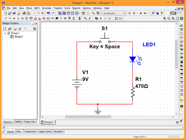 A no-frills LED driver circuit with a NO push button switch.