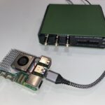 Figure 1. Raspberry Pi 5 with active cooler connected to an Analog Discovery Pro (ADP2230) using an USB-A to USB-C 3.2 Gen 2 cable