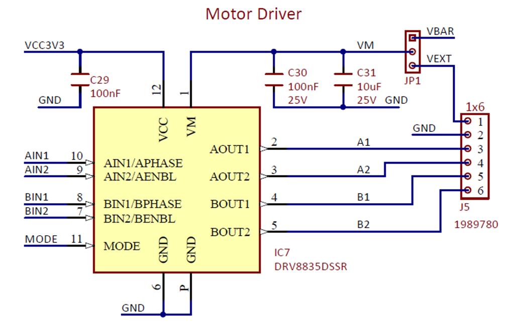 Figure 7.11. Basys MX3 Motor driver circuit.