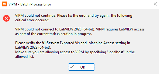 VIPM Batch Error